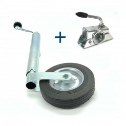 Roue jockey 48 mm jante metal avec Bride de fixation